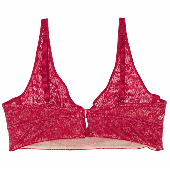 FREE PEOPLE Tameeka Bra Underwire Sheer Lace Red - Picture 9 of 10